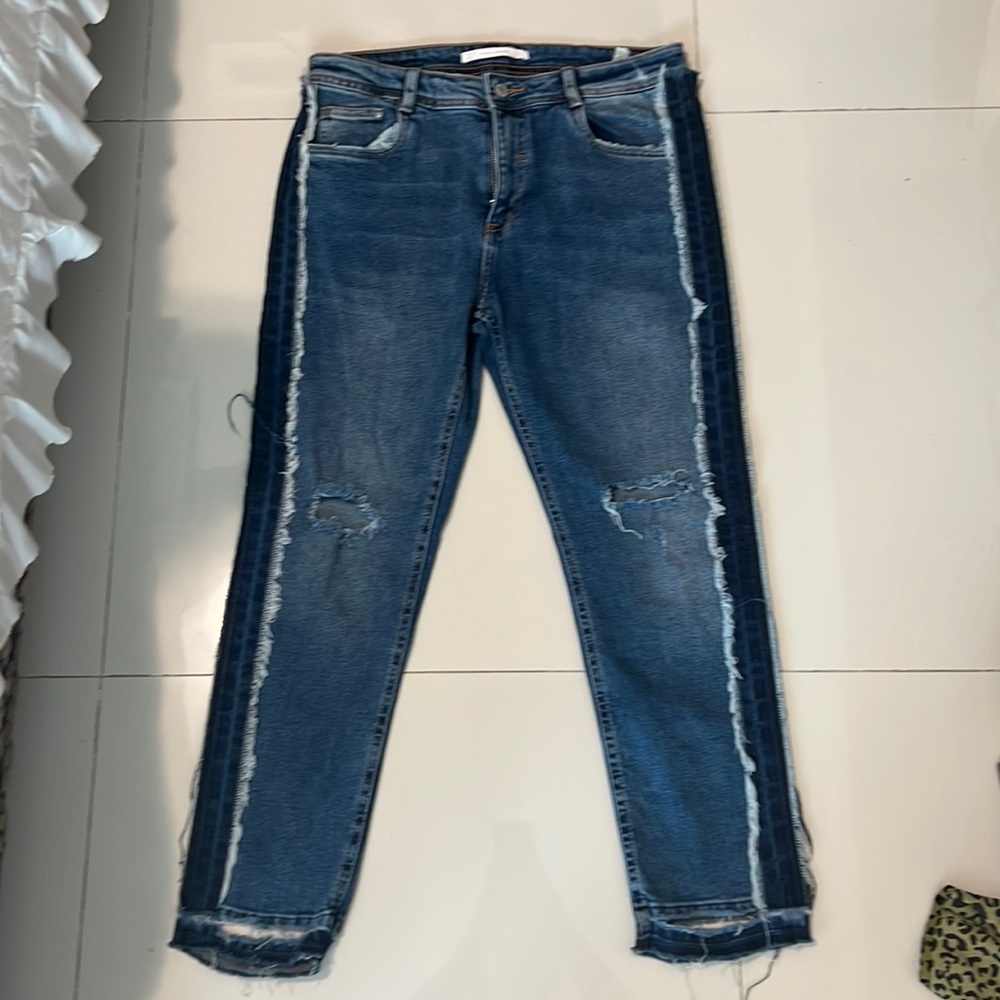 Zara distressed funky jeans